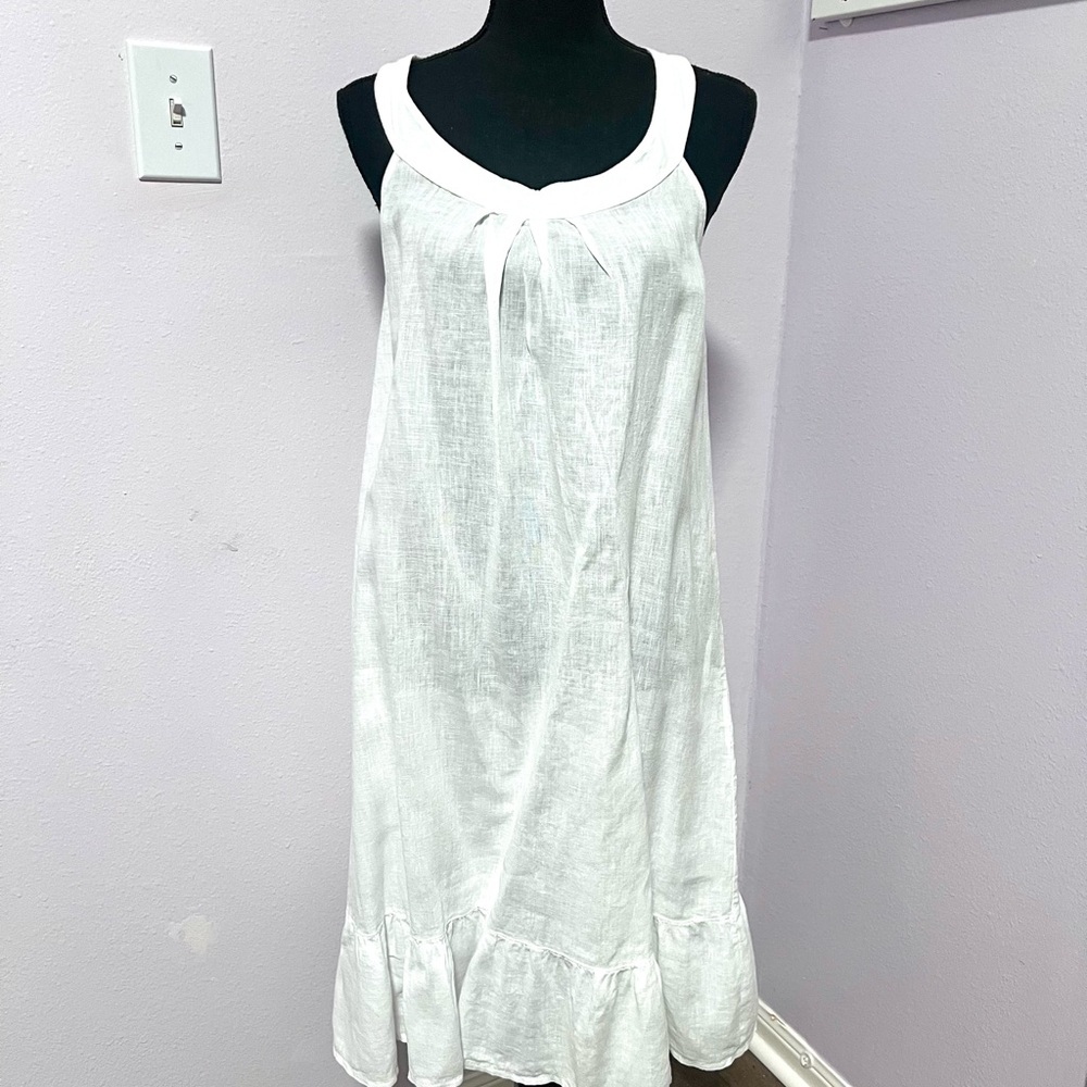 Terzo MIllennio white halter Dress with Lace Detail Large
